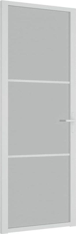 Vidaxl - Innentür 76x201,5 cm Weiß Mattglas und Aluminium