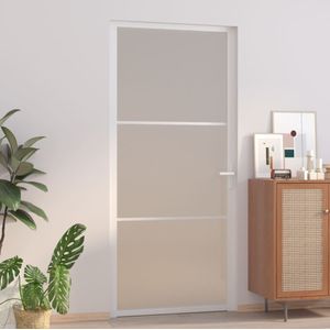 Deur - Wit - Gehard Glas - Aluminium Frame