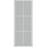 vidaXL Binnendeur 83x201,5 cm matglas en aluminium wit