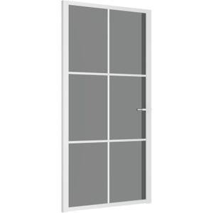 vidaXL-Binnendeur-102,5x201,5-cm-ESG-glas-en-aluminium-wit