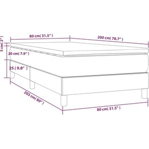 vidaXL Boxspring met matras stof donkergrijs 80x200 cm