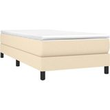 vidaXL Boxspring met matras stof crèmekleurig 80x200 cm