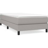 vidaXL - Boxspring - met - matras - stof - lichtgrijs - 90x190 - cm