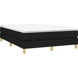 vidaXL - Boxspring - met - matras - stof - zwartx200 - cm