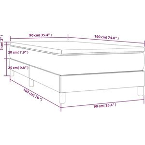 VidaXL Boxspring Matras Kunstleer Zwart 90x190 cm