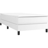 vidaXL Boxspring met matras kunstleer wit 90x190 cm