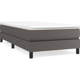 vidaXL Boxspring met matras kunstleer grijs 90x190 cm