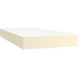 vidaXL Boxspring met matras kunstleer crèmekleurig 90x200 cm