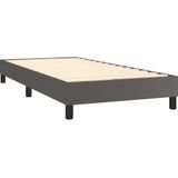 vidaXL Boxspringbett mit Matratze Grau 90x200 cm Kunstleder