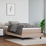 VidaXL Boxspring met Matras Kunstleer Cappuccino 90x200 cm
