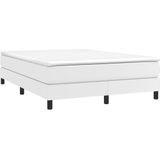 VidaXL Boxspring Matras Kunstleer Wit 140x200 cm