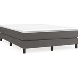 vidaXL-Boxspring-met-matras-kunstleer-grijs-140x200-cm