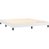 vidaXL Boxspring met matras kunstleer wit 180x200 cm