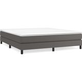 VidaXL Boxspring met Matras Kunstleer Grijs 180x200 cm