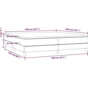 VidaXL Boxspring met Matras Kunstleer Grijs 200x200 cm