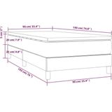 vidaXL Boxspring met matras fluweel lichtgrijs 90x190 cm