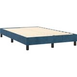 vidaXL Boxspring met matras fluweel donkerblauw 120x200 cm