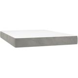 Vidaxl - Boxspringbett mit Matratze Hellgrau 140x200 cm Samt