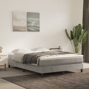 Vidaxl - Boxspringbett mit Matratze Hellgrau 140x200 cm Samt