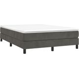 Vidaxl - Boxspringbett mit Matratze Dunkelgrau 140x200 cm Samt