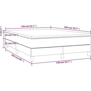 VidaXL Boxspring Matras Fluweel Donkergroen 140x200 cm