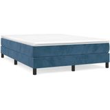 vidaXL-Boxspring-met-matras-fluweel-donkerblauw-140x200-cm