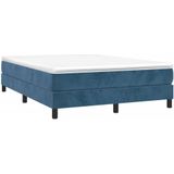Vidaxl - Boxspringbett mit Matratze Dunkelblau 140x200 cm Samt