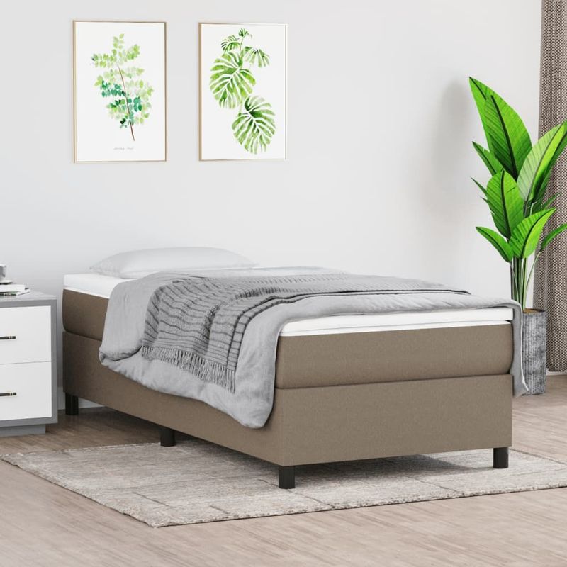 Vidaxl - Boxspringbett mit Matratze Taupe 90x200 cm Stoff