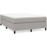 Boxspringbett mit Matratze Hellgrau 140x200 cm Stoff vidaXL