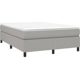 Boxspringbett mit Matratze Hellgrau 140x200 cm Stoff vidaXL