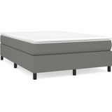 vidaXL - Boxspring - met - matras - stof - donkergrijs - 140x200 - cm