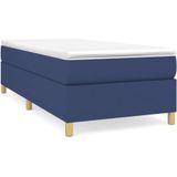 vidaXL Boxspringbett mit Matratze Blau 100x200 cm Stoff