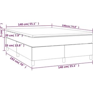 VidaXL Boxspring met Matras Kunstleer Grijs 140x190 cm