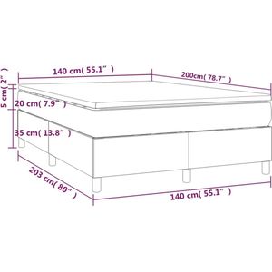 VidaXL Boxspring Matras Kunstleer Grijs 140x200 cm