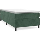 vidaXL Boxspringbett mit Matratze Dunkelgrün 80x200 cm Samt