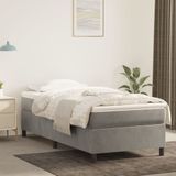 Boxspringbett mit Matratze Hellgrau 90x200 cm Samt Vidaxl