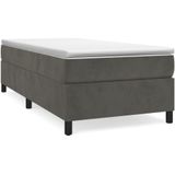 Vidaxl - Boxspringbett mit Matratze Dunkelgrau 90x200 cm Samt