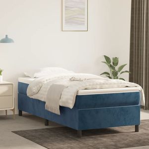 VidaXL Boxspring Matras Fluweel Donkerblauw 90x200 cm