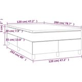 vidaXL Boxspring met matras fluweel lichtgrijs 120x200 cm