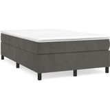 vidaXL - Boxspring - met - matras - fluweel - donkergrijs - 120x200 - cm