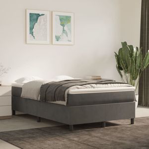 vidaXL - Boxspring - met - matras - fluweel - donkergrijs - 120x200 - cm
