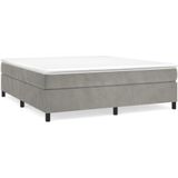 Vidaxl - Boxspringbett mit Matratze Hellgrau 160x200 cm Samt