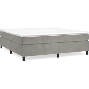 Vidaxl - Boxspringbett mit Matratze Hellgrau 180x200 cm Samt