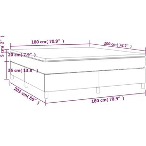 VidaXL Boxspring Matras Fluweel Zwart 180x200 cm