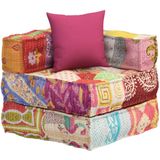 vidaXL Modularer Pouf mit Kissen Patchwork Stoff