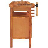 Houten Werkbank - Massief Acaciahout - Stabiel Werkoppervlak - Met Opbergruimte