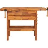 vidaXL - Werkbank - Acaciahout - 4 Lades - Stabiel Werkblad