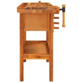 vidaXL - Werkbank - Acaciahout - 4 Lades - Stabiel Werkblad