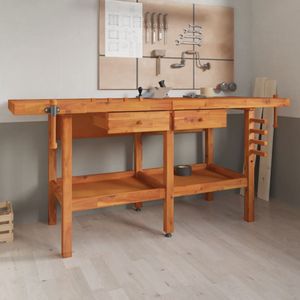 Werkbank Met Lades En Bankschroeven 192X62X83 Cm Acaciahout /  zonder kast