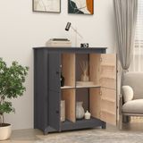 Vidaxl - Sideboard Grau 83x41,5x100 cm Massivholz Kiefer